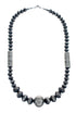 Old Pawn Style Sterling Silver Navajo Bead Necklace AX126084